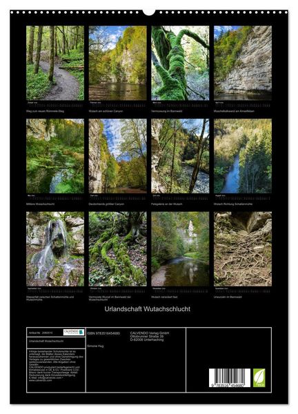 Produktbild: Urlandschaft Wutachschlucht (hochwertiger Premium Wandkalender 2026 DIN A2 hoch), Kunstdruck in Hochglanz