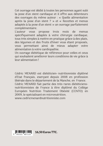 Produktbild: Menus d'hiver adapt&eacute;s &agrave; la pose d'un stent cardiaque.