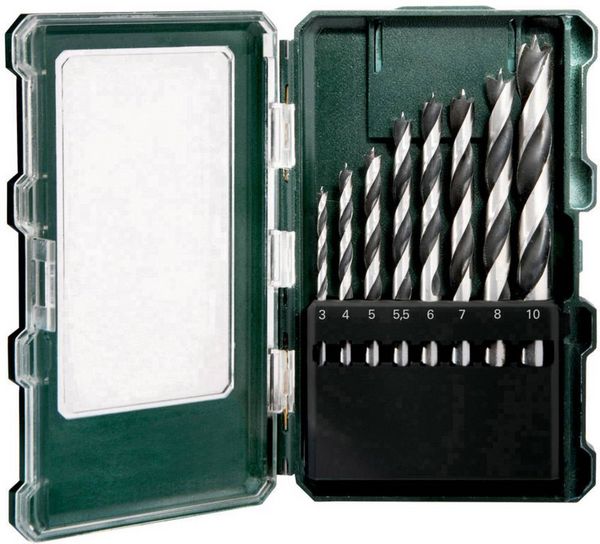 Metabo 626705000 Holz-Spiralbohrer-Set 8teilig 3 mm, 4 mm, 5 mm, 5.5 mm, 6 mm, 7 mm, 8 mm, 10 mm 1 St.