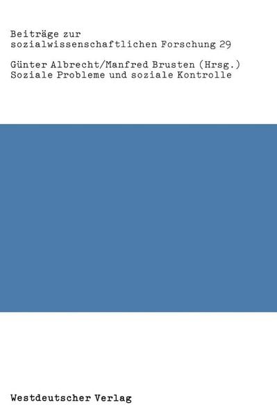 Produktbild: Soziale Probleme und soziale Kontrolle