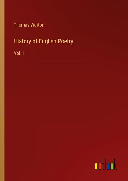 Produktbild: History of English Poetry