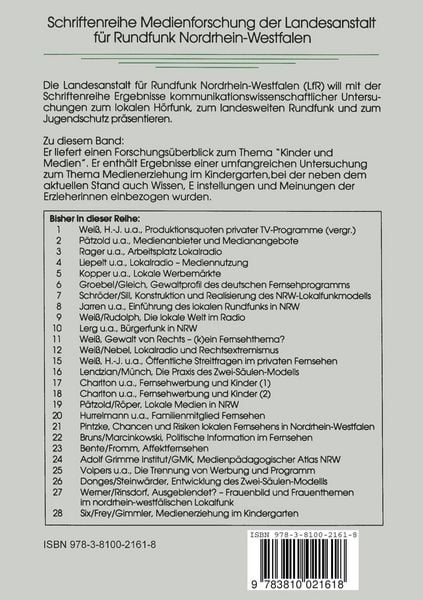 Produktbild: Medienerziehung im Kindergarten
