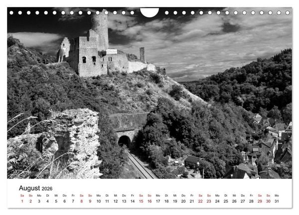 Produktbild: Burgen in schwarzwei&szlig; - Wie aus alten Zeiten (Wandkalender 2026 DIN A4 quer), CALVENDO Monatskalender