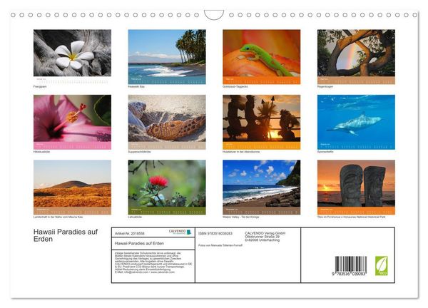 Produktbild: Hawaii Paradies auf Erden (Wandkalender 2026 DIN A3 quer), CALVENDO Monatskalender