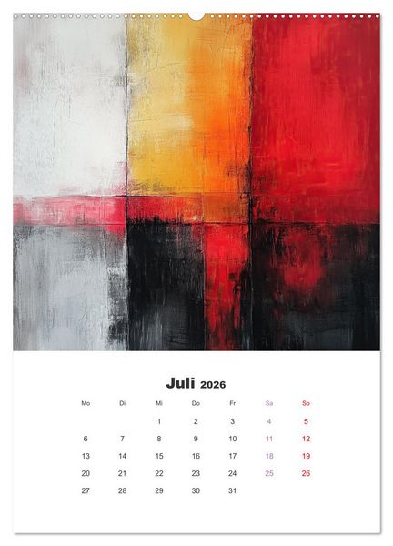 Produktbild: Abstrakte KI-Kunstwerke - Farbenfrohe Kunstmomente f&uuml;r das ganze Jahr (hochwertiger Premium Wandkalender 2026 DIN A2 hoch), Kunstdruck in Hochglanz