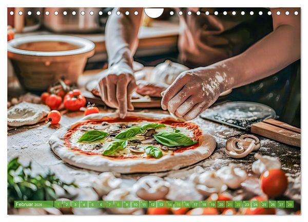 Produktbild: Pizza f&uuml;r Genie&szlig;er! - Erleben Sie jeden Monat neue Pizza-Momente (Wandkalender 2026 DIN A4 quer), CALVENDO Monatskalender