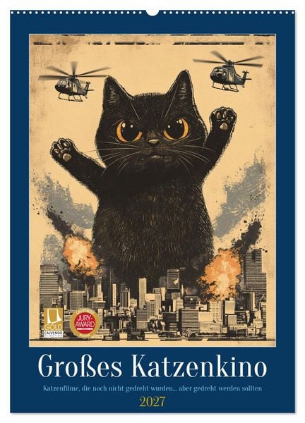Produktbild: Gro&szlig;es Katzenkino (Wandkalender 2027 DIN A2 hoch), CALVENDO Monatskalender