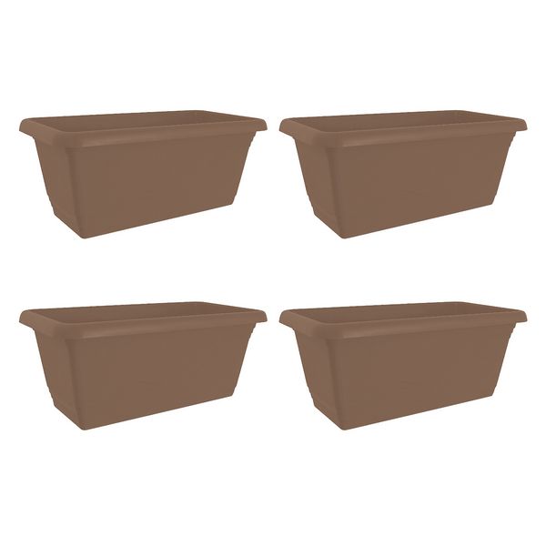 HTI-Living Blumenkasten mit Wasserspeiche 40 cm Taupe 4er Set