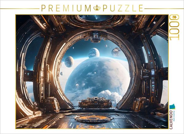 Produktbild: CALVENDO Puzzle Sicht aus einem Raumtransporter auf fremde Planeten | 1000 Teile Lege-Gr&ouml;&szlig;e 64x48cm Foto-Puzzle f&uuml;r gl&uuml;ckliche Stunden