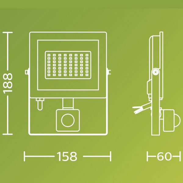 Produktbild: Philips LED Lois 929004642401 LED-Au&szlig;enstrahler mit Bewegungsmelder 30 W Leuchtfarben: Warmwei&szlig;