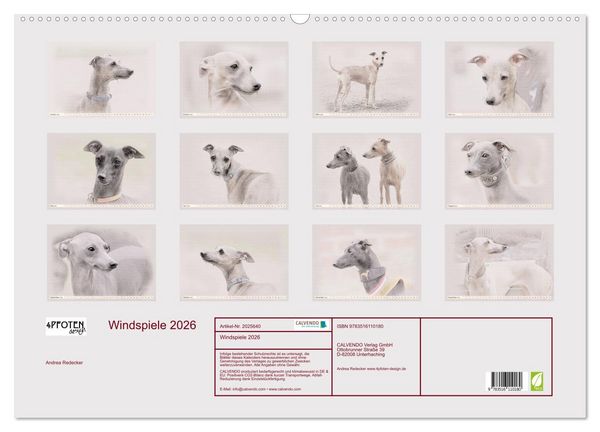 Produktbild: Windspiele 2026 (Wandkalender 2026 DIN A2 quer), CALVENDO Monatskalender
