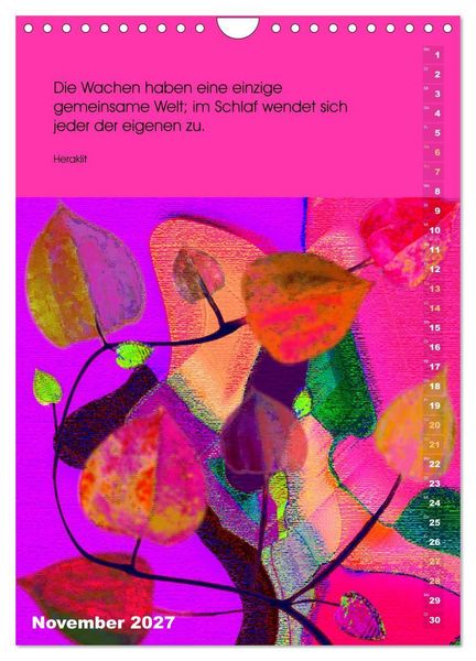 Produktbild: Philosophische Inspirationen Wandkalender 2027 (Wandkalender 2027 DIN A4 hoch), CALVENDO Monatskalender