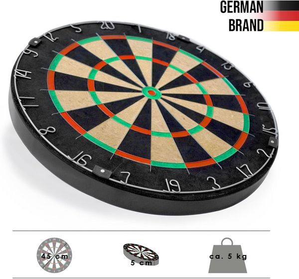 Produktbild: Karella 855003 - Dartboard Bullout Set inkl. 2 Set Darts, Bristle Steel Dartboard, 45 cm