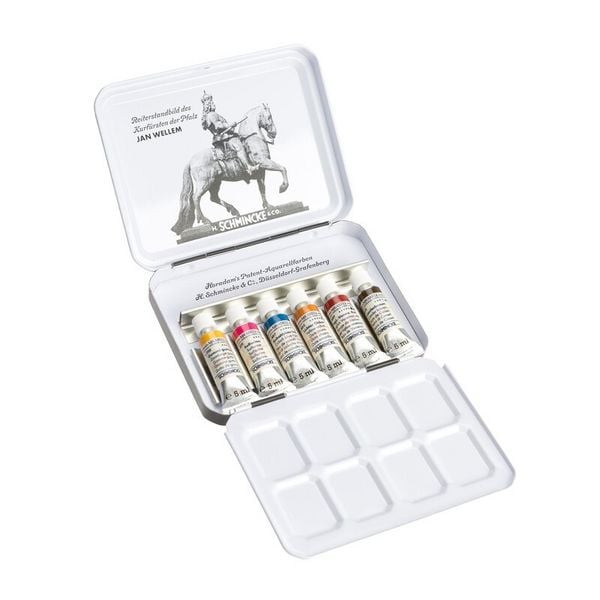Produktbild: Schmicke HORADAM&reg; Aquarell Metallkasten, Reisekasten Jan Wellem, 6 x 5ml Retro II