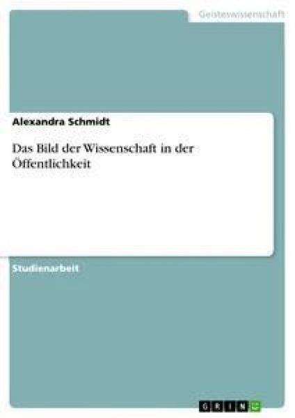 Produktbild: Das Bild der Wissenschaft in der &Ouml;ffentlichkeit