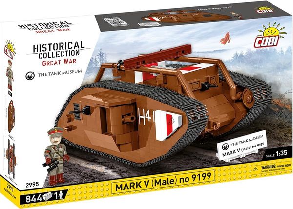 COBI Historical Collection 2995 - Mark V Male no 9199, Great War, Bausatz 1:35, 844+1 Klemmbausteine