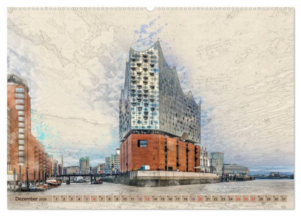 Produktbild: Hamburg f&uuml;r Genie&szlig;er (hochwertiger Premium Wandkalender 2026 DIN A2 quer), Kunstdruck in Hochglanz
