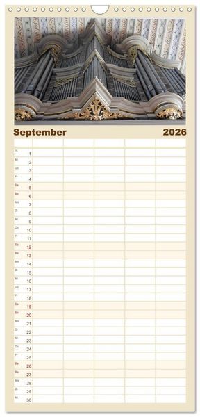 Produktbild: Familienplaner 2026 - Fantastische Welt der Orgeln mit 5 Spalten (Wandkalender, 21 x 45 cm) CALVENDO