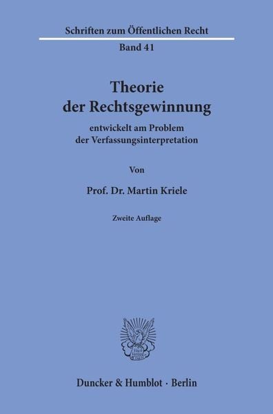 Produktbild: Theorie der Rechtsgewinnung