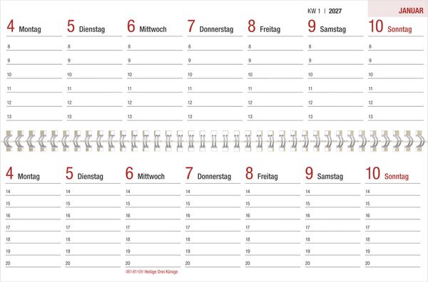 Produktbild: Tischquerkalender GROSSDRUCK 2027
