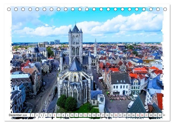 Produktbild: Spaziergang durch Gent (Tischkalender 2026 DIN A5 quer), CALVENDO Monatskalender
