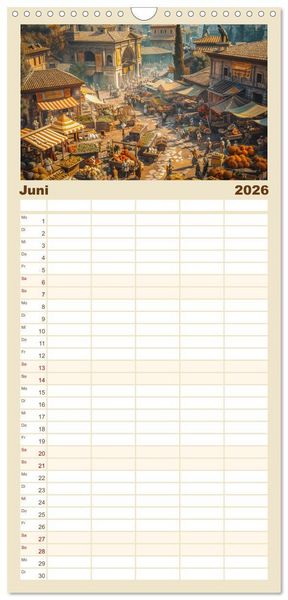 Produktbild: Familienplaner 2026 - Im Schatten des Kolosseums mit 5 Spalten (Wandkalender, 21 x 45 cm) CALVENDO