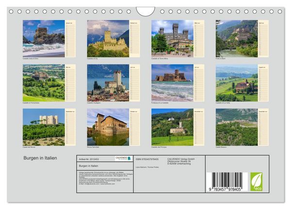 Produktbild: Burgen in Italien (Wandkalender 2026 DIN A4 quer), CALVENDO Monatskalender