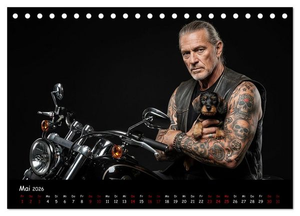 Produktbild: Coole Typen - Rauhaardackel (Tischkalender 2026 DIN A5 quer), CALVENDO Monatskalender