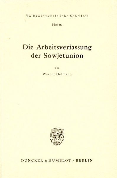 Produktbild: Die Arbeitsverfassung der Sowjetunion.