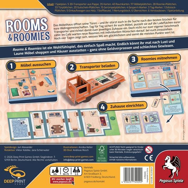 Produktbild: Rooms & Roomies (Deep Print Games)