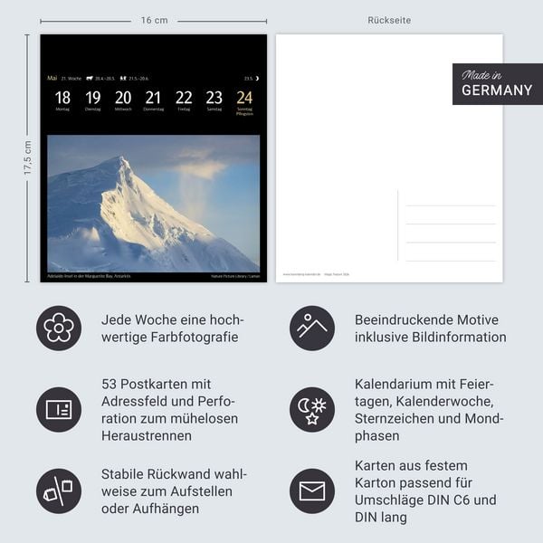 Produktbild: Magic Nature Postkartenkalender Kalender 2026 - Kalender mit 53 Postkarten