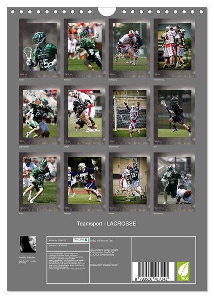 Produktbild: Teamsport - LACROSSE (Wandkalender 2026 DIN A4 hoch), CALVENDO Monatskalender