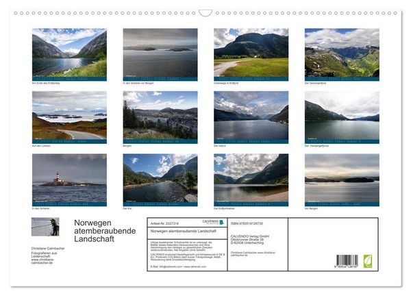 Produktbild: Norwegen atemberaubende Landschaft (Wandkalender 2026 DIN A2 quer), CALVENDO Monatskalender