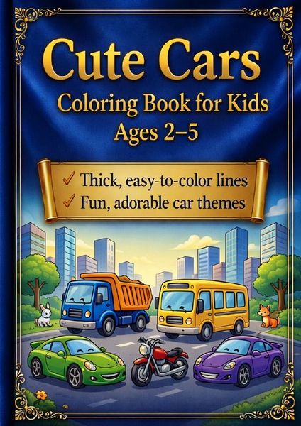 Produktbild: Cute Cars Coloring Book for Toddlers Ages 2&ndash;5