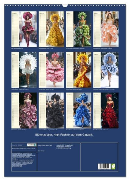 Produktbild: Bl&uuml;tenzauber. High Fashion auf dem Catwalk (Wandkalender 2026 DIN A2 hoch), CALVENDO Monatskalender
