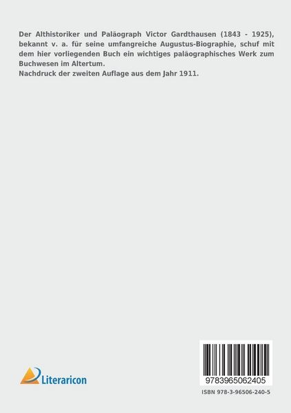 Produktbild: Das Buchwesen im Altertum und im byzantinischen Mittelalter