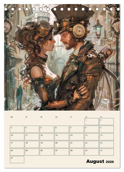 Produktbild: Steampunk - Mechanische Fantasiewelt (Tischkalender 2026 DIN A5 hoch), CALVENDO Monatskalender
