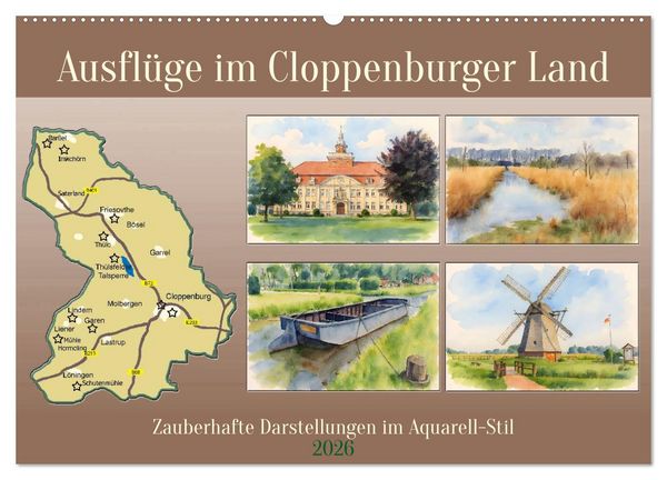 Ausflüge im Cloppenburger Land (Wandkalender 2026 DIN A2 quer), CALVENDO Monatskalender
