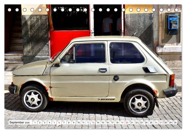 Produktbild: Polski Fiat 126p - Kult auf Kuba (Tischkalender 2026 DIN A5 quer), CALVENDO Monatskalender