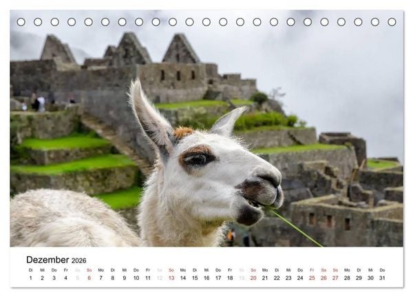 Produktbild: Peru - Land der Inkas und Alpakas (Tischkalender 2026 DIN A5 quer), CALVENDO Monatskalender
