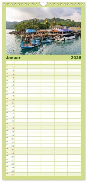 Produktbild: Familienplaner 2026 - Thailand - Koh Kood mit 5 Spalten (Wandkalender, 21 x 45 cm) CALVENDO