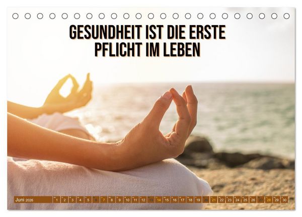 Produktbild: Achtsamkeit Gesundheit mit coolen Spr&uuml;chen zum Wohlbefinden (Tischkalender 2026 DIN A5 quer), CALVENDO Monatskalender