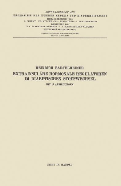 Produktbild: Extrainsul&auml;re hormonale Regulatoren im diabetischen Stoffwechsel