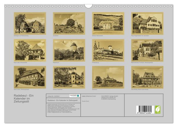 Produktbild: Radebeul - Ein Kalender im Zeitungsstil (Wandkalender 2026 DIN A3 quer), CALVENDO Monatskalender