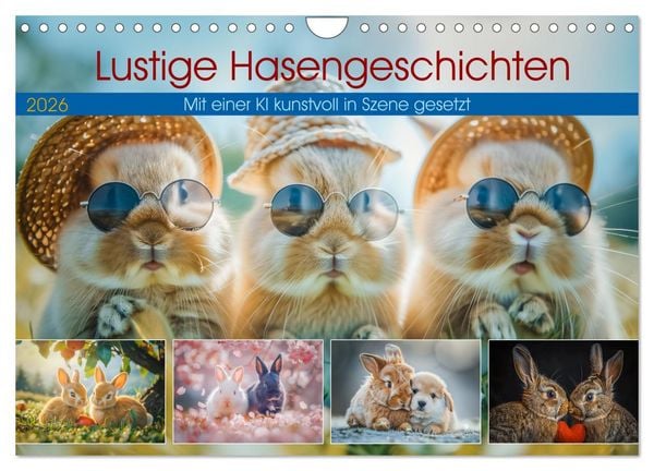 Produktbild: Lustige Hasengeschichten (Wandkalender 2026 DIN A4 quer), CALVENDO Monatskalender