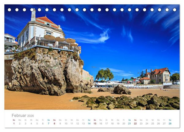 Produktbild: CASCAIS - die sch&ouml;nsten Badeorte Lissabons (Tischkalender 2026 DIN A5 quer), CALVENDO Monatskalender