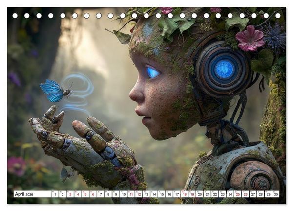 Produktbild: Roboter &ndash; Technik, Poesie und ein Hauch Magie (Tischkalender 2026 DIN A5 quer), CALVENDO Monatskalender