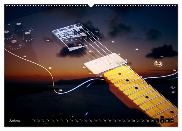 Produktbild: Mystische Gitarren (Wandkalender 2026 DIN A2 quer), CALVENDO Monatskalender