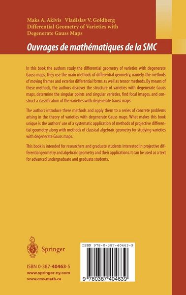 Produktbild: Differential Geometry of Varieties with Degenerate Gauss Maps