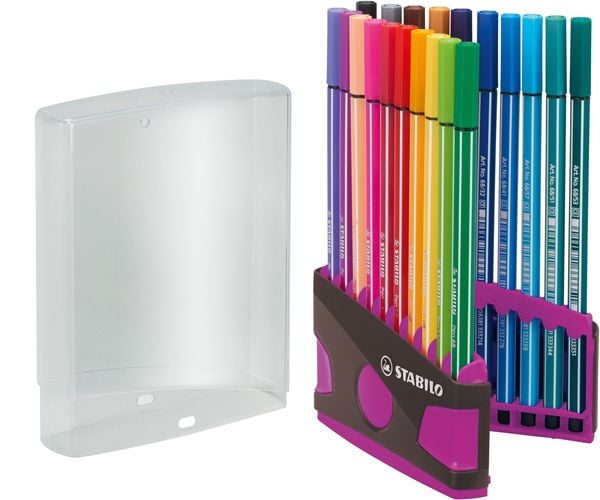Produktbild: STABILO Premium-Filzstift -   Pen 68 Colorparade - 20er Tischset in anthrazit/pink - mit 20 verschiedenen Farben